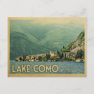 Cartão Postal Viagens vintage do Lago Como Postcard Itália
