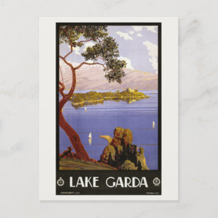 Cartão Postal Viagens vintage do Lago Garda Itália