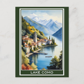 Cartão Postal Viagens vintage do Lago Itália