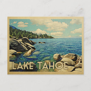Cartão Postal Viagens vintage do Lago Tahoe