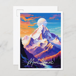 Cartão Postal Viagens vintage do Monte Branco