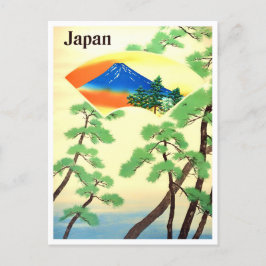 Cartão Postal Viagens vintage do Monte Fuji Japão