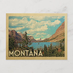 Cartão Postal Viagens vintage do Parque Glacier de Montana