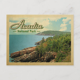 Cartão Postal Viagens vintage do Parque Nacional Acadia