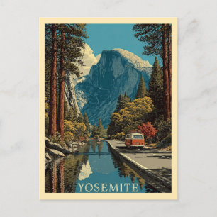 Cartão Postal Viagens vintage do Parque Nacional de Yosemite na