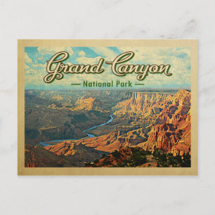 Cartão Postal Viagens vintage do Parque Nacional Grand Canyon