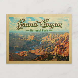 Cartão Postal Viagens vintage do Parque Nacional Grand Canyon