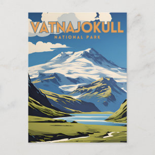 Cartão Postal Viagens vintage do Parque Nacional Vatnajokull