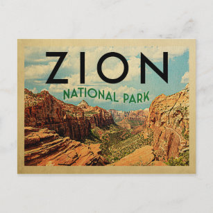 Cartão Postal Viagens vintage do Parque Nacional Zion