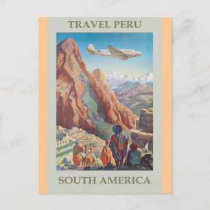 Cartão Postal Viagens vintage do Peru