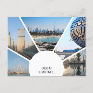 Cartão Postal viagens vintage Dubai, Emirados Árabes Unidos