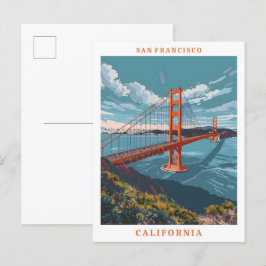 Cartão Postal Viagens vintage Elegante da Califórnia em São Fran