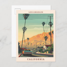 Cartão Postal Viagens vintage Elegante de Arte de Los Angeles Ca