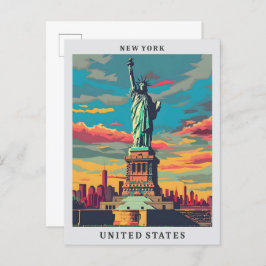 Cartão Postal Viagens vintage Elegante de Arte dos Estados Unido