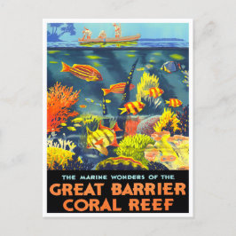 Cartão Postal viagens vintage excelente Barrier Coral Reef Austr