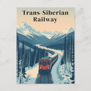 Cartão Postal Viagens vintage Ferroviária Trans-Siberiana