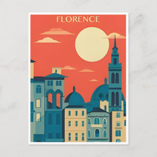 Cartão Postal Viagens vintage Florence Firenze Itália Church Duo