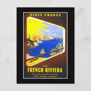 Cartão Postal Viagens vintage francesa Riviera