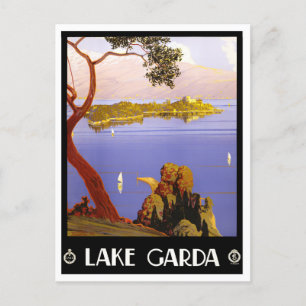Cartão Postal Viagens vintage Garda Lake Italy