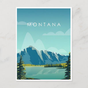 Cartão Postal Viagens vintage Glacier National Park Montana