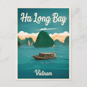 Cartão Postal Viagens vintage Ha Long Bay Vietnam - Gráfico Retr