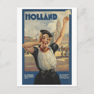 Cartão Postal Viagens vintage Holland por Train