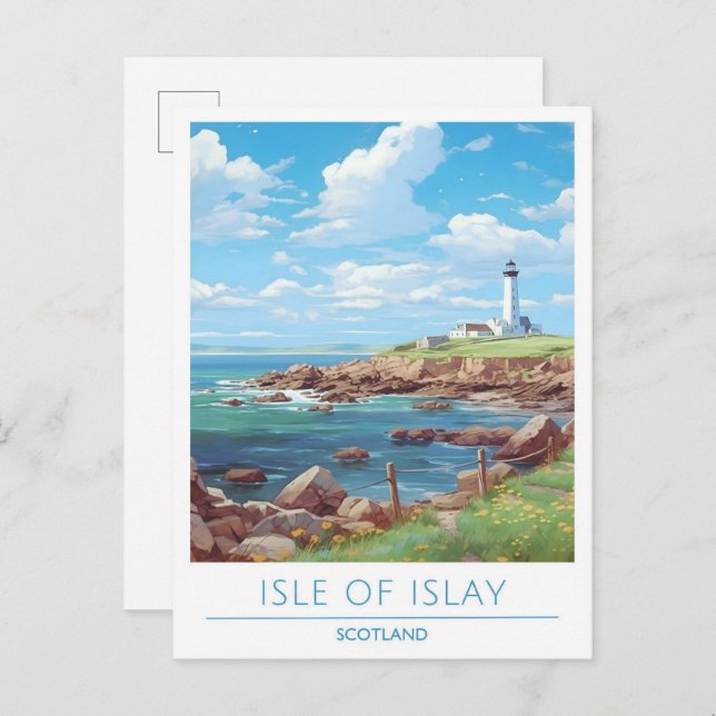 Cartão Postal Viagens vintage Isle of Islay Scotland (Frente/Verso)