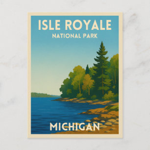 Cartão Postal Viagens vintage Isle Royale National Park Michigan