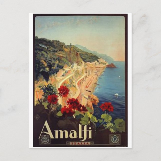 Cartão Postal Viagens vintage Itália, Amalfi - (Frente)