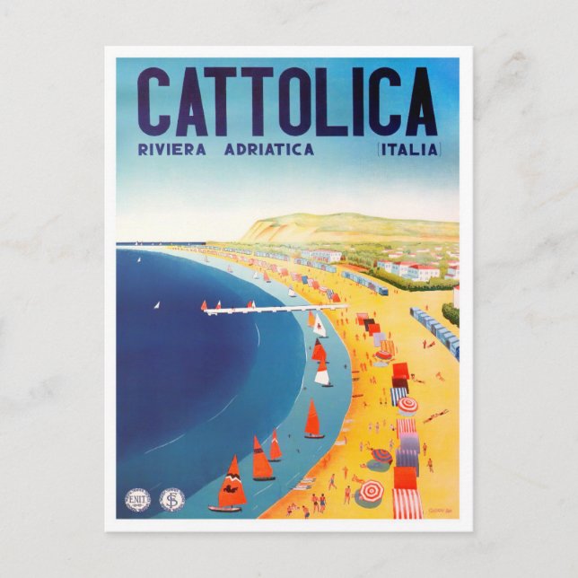 Cartão Postal Viagens vintage Itália Cattolica (Frente)