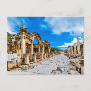 Cartão Postal Viagens vintage Izmir Turkey Ephesus Acropolis