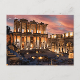 Cartão Postal Viagens vintage Izmir Turkey Ephesus Acropolis
