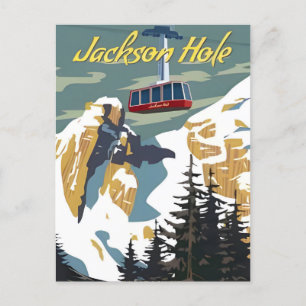 Cartão Postal Viagens vintage Jackson Hole Wyoming retro