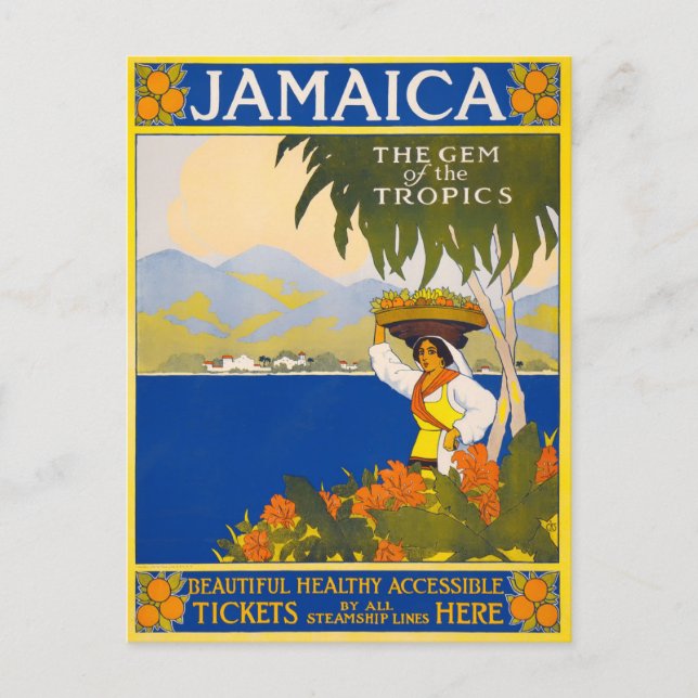 Cartão Postal Viagens vintage Jamaica (Frente)
