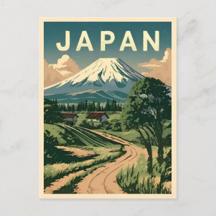Cartão Postal Viagens vintage Japão Monte Fuji - Cenário Retroat