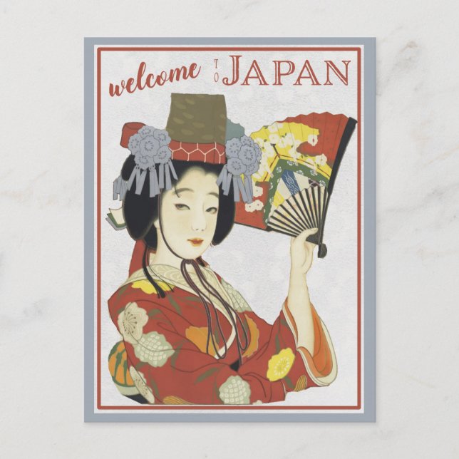 Cartão Postal Viagens vintage Japonês Geisha (Frente)