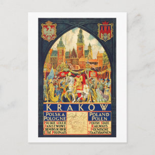 Cartão Postal Viagens vintage Krakow