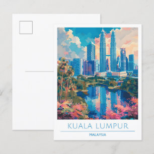 Cartão Postal Viagens vintage Kuala Lumpur Malásia