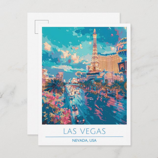 Cartão Postal Viagens vintage Las Vegas Nevada USA (Frente/Verso)