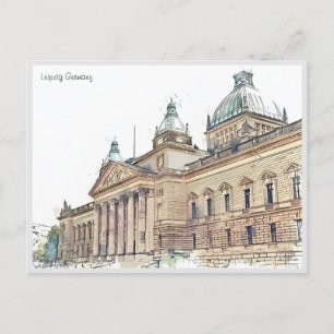 Cartão Postal Viagens vintage Leipzig Alemanha Antiga do Pos pas