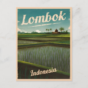 Cartão Postal Viagens vintage Lombok Indonésia - Cenário Retroat