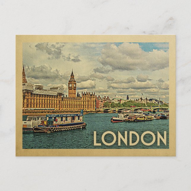 Cartão Postal Viagens vintage London Postcard England (Frente)