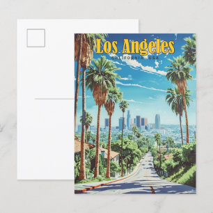 Cartão Postal Viagens vintage Los Angeles California USA
