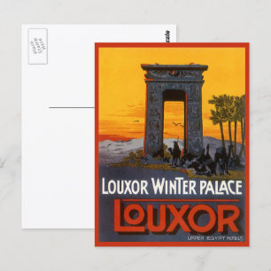 Cartão Postal viagens vintage, Louxor Winter Palace, Egito Áfri