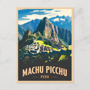 Cartão Postal Viagens vintage Machu Picchu Peru - Retrospectiva