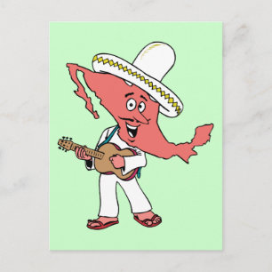 Cartão Postal Viagens vintage México, Arte Caricatura de Souven