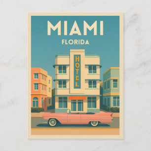 Cartão Postal Viagens vintage Miami Art Deco District Flórida