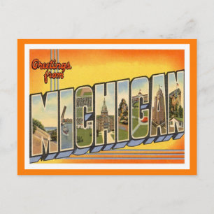 Cartão Postal Viagens vintage Michigan