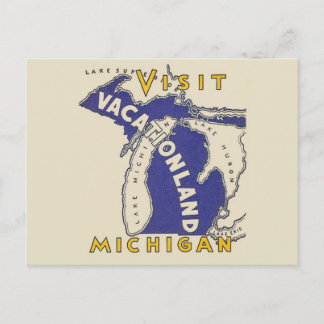 Cartão Postal viagens vintage - Michigan Vacationland