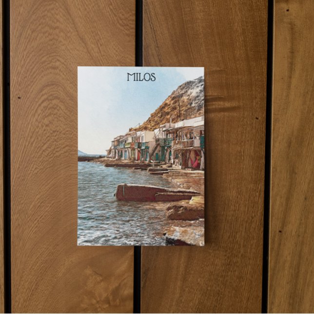 Cartão Postal Viagens vintage Milos Grécia (milos greece aegean sea vintage postcard)
